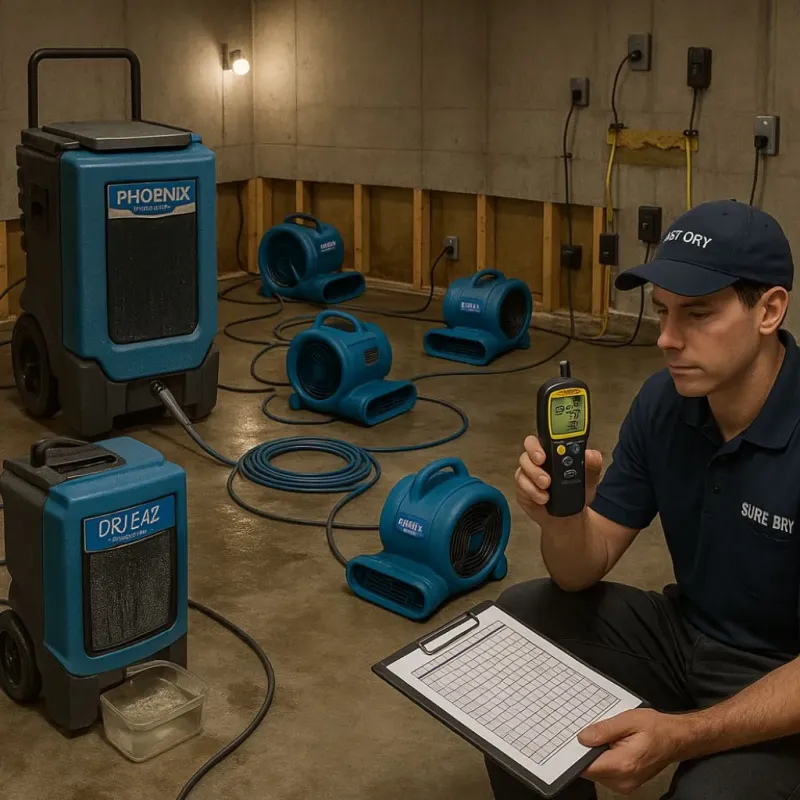 Structural Drying and Dehumidification process in Thomas, OK